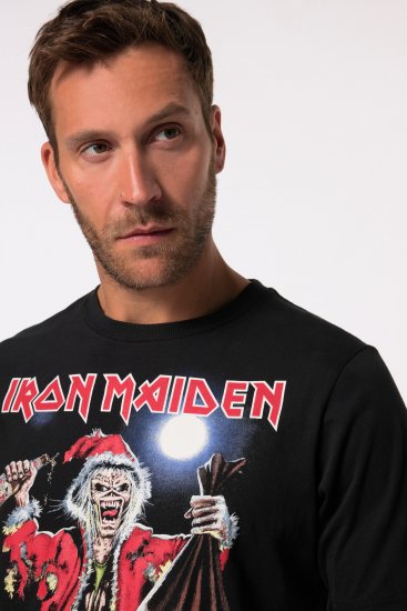 JP1880 Iron Maiden X-Mas Eddie Band T-Shirt Black - Trička - Trička nadměrné velikosti - 2XL-14XL