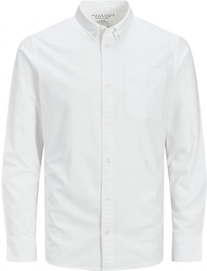Jack & Jones Brook Oxford Long Sleeve Shirt White - Košile - Košile 2XL-10XL