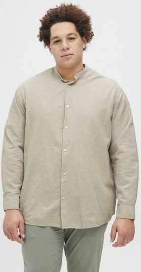 Jack & Jones Breeze Poplin Long Sleeve Shirt Beige - Košile - Košile 2XL-10XL