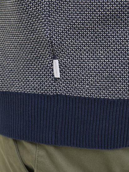 Jack & Jones Ceaston Knit Short Sleeve Sweater Grey/Blue - Mikiny & mikiny s kapucí - Mikiny & Mikiny s kapucí 2XL-12XL