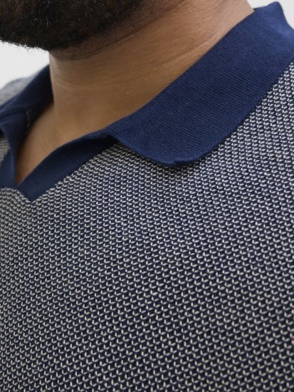 Jack & Jones Ceaston Knit Short Sleeve Sweater Grey/Blue - Mikiny & mikiny s kapucí - Mikiny & Mikiny s kapucí 2XL-12XL
