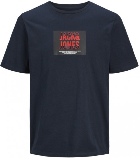Jack & Jones Hudson Crew Neck T-Shirt Navy - Trička - Trička nadměrné velikosti - 2XL-14XL
