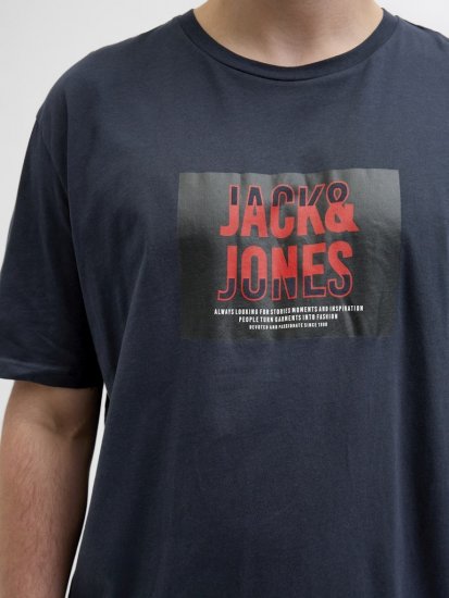 Jack & Jones Hudson Crew Neck T-Shirt Navy - Trička - Trička nadměrné velikosti - 2XL-14XL