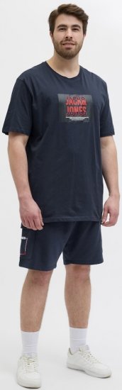Jack & Jones Hudson Crew Neck T-Shirt Navy - Trička - Trička nadměrné velikosti - 2XL-14XL