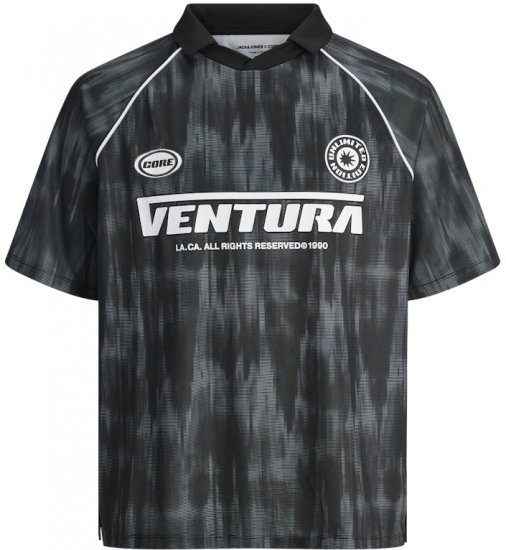 Jack & Jones Retreat Ventura Mesh Polo Polo Shirt Black - Polokošile - Polokošile 2XL-8XL - Trička s límečkem 2XL-8XL