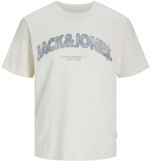 Jack & Jones Almeria Bold Branding T-Shirt Antique White - Trička - Trička nadměrné velikosti - 2XL-14XL