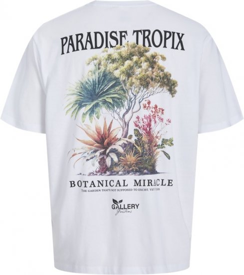Jack & Jones Botaniq Crew Neck T-Shirt Bright White - Trička - Trička nadměrné velikosti - 2XL-14XL