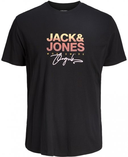Jack & Jones Canggu Crew Neck T-Shirt Black - Trička - Trička nadměrné velikosti - 2XL-14XL