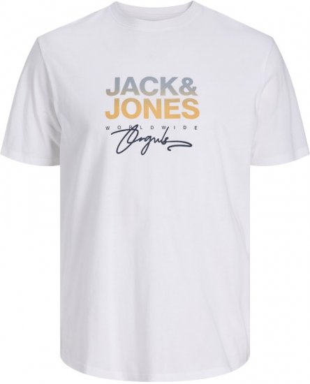 Jack & Jones Canggu Original Crew Neck T-Shirt Bright White - Trička - Trička nadměrné velikosti - 2XL-14XL