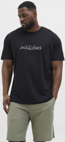 Jack & Jones Lavance Crew Neck T-Shirt Black Beauty - Trička - Trička nadměrné velikosti - 2XL-14XL
