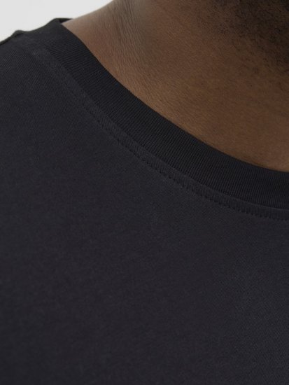 Jack & Jones Lavance Crew Neck T-Shirt Black Beauty - Trička - Trička nadměrné velikosti - 2XL-14XL