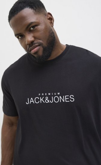 Jack & Jones Lavance Crew Neck T-Shirt Black Beauty - Trička - Trička nadměrné velikosti - 2XL-14XL