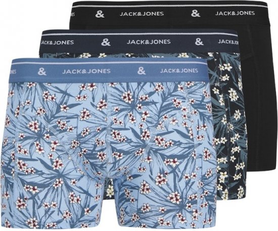 Jack & Jones Zach Trunks 3-Pack Chambray Blue - Spodní prádlo - Spodní Prádlo Nadměrné Velikosti 2XL-8XL