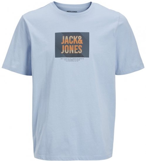 Jack & Jones Hudson Crew Neck T-Shirt Chambray Blue - Trička - Trička nadměrné velikosti - 2XL-14XL