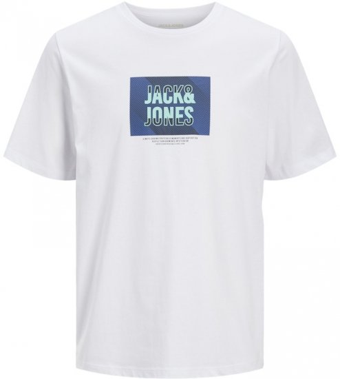 Jack & Jones Hudson Crew Neck T-Shirt White - Trička - Trička nadměrné velikosti - 2XL-14XL