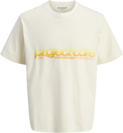 Jack & Jones Project Core Loose Fit Summer T-Shirt Off White - Trička - Trička nadměrné velikosti - 2XL-14XL