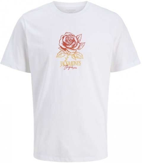 Jack & Jones Almeria Crew Neck T-Shirt Bright White - Trička - Trička nadměrné velikosti - 2XL-14XL