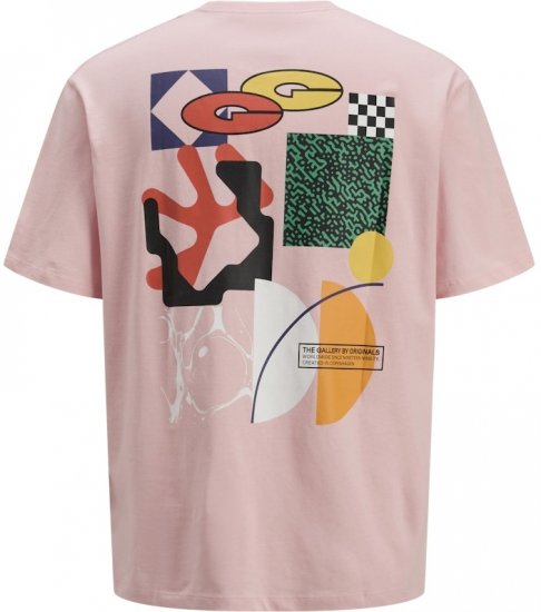 Jack & Jones Fold Crew Neck T-Shirt Tickled Pink - Trička - Trička nadměrné velikosti - 2XL-14XL