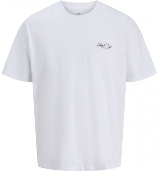 Jack & Jones Marina Crew Neck T-Shirt Bright White/Cloud Nine - Trička - Trička nadměrné velikosti - 2XL-14XL