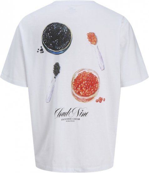 Jack & Jones Marina Crew Neck T-Shirt Bright White/Cloud Nine - Trička - Trička nadměrné velikosti - 2XL-14XL