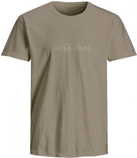 Jack & Jones Lavance Crew Neck T-Shirt Brown - Trička - Trička nadměrné velikosti - 2XL-14XL
