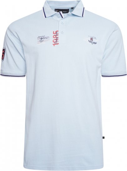 Kam Jeans 5512 1985 Racing Team Polo Blue - Polokošile - Polokošile 2XL-8XL - Trička s límečkem 2XL-8XL