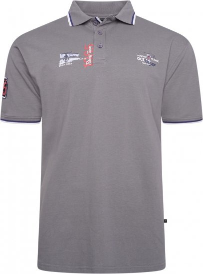 Kam Jeans 5512 1985 Racing Team Polo Shadow Grey - Polokošile - Polokošile 2XL-8XL - Trička s límečkem 2XL-8XL