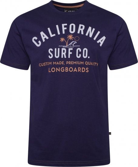 Kam Jeans 5766 California Surf Co T-Shirt Navy Academy - Trička - Trička nadměrné velikosti - 2XL-14XL