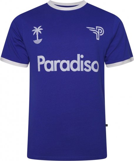 Kam Jeans 5768 Paradiso Print T-Shirt Surf Blue - Trička - Trička nadměrné velikosti - 2XL-14XL