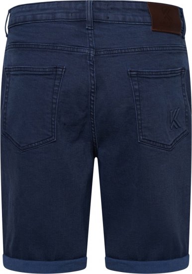 Kam Jeans Onana Embossed Wash Denim Shorts Smokey Blue - Šortky - Šortky Nadměrné Velikosti W40-W60