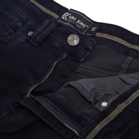 Kam Jeans Pepe Knitted Denim Shorts Blue-Black - Šortky - Šortky Nadměrné Velikosti W40-W60