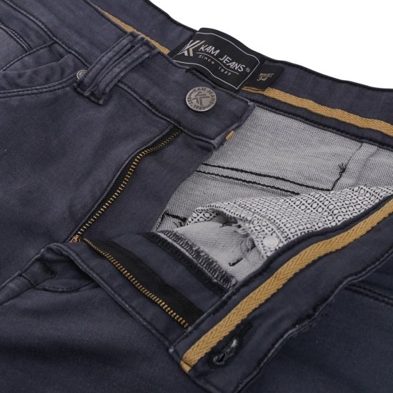 Kam Jeans Pepe Knitted Denim Shorts Charcoal - Šortky - Šortky Nadměrné Velikosti W40-W60