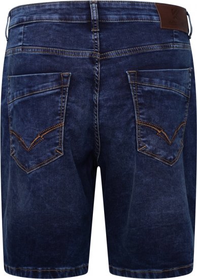 Kam Jeans Pepe Knitted Denim Shorts Random Mid Wash Blue - Šortky - Šortky Nadměrné Velikosti W40-W60