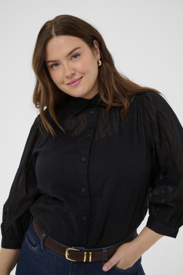 Kaffe Curve Gabby Košile se zkrácenými rukávy Černá - Košile - 