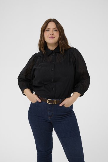 Kaffe Curve Gabby Košile se zkrácenými rukávy Černá - Košile - 