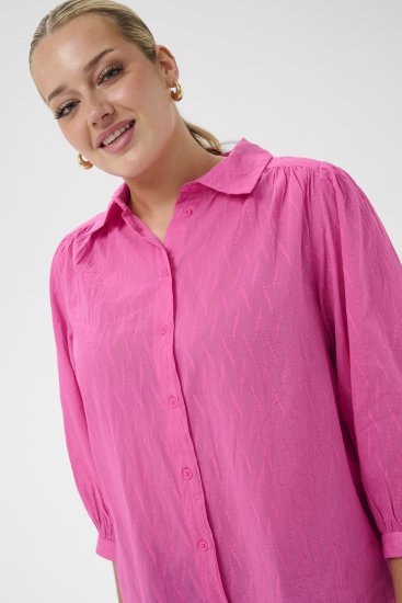 Kaffe Curve Gabby Košile se zkrácenými rukávy Růžová - Košile - 