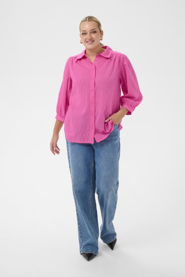 Kaffe Curve Gabby Košile se zkrácenými rukávy Růžová - Košile - 