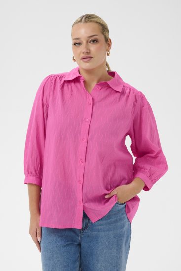 Kaffe Curve Gabby Košile se zkrácenými rukávy Růžová - Košile - 