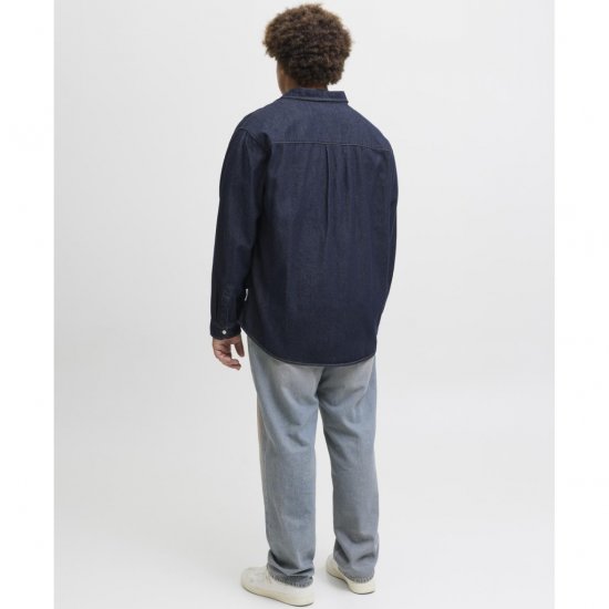 Jack & Jones Norrebro Denim Long Sleeve Shirt Dark Blue Denim - Košile - Košile 2XL-10XL