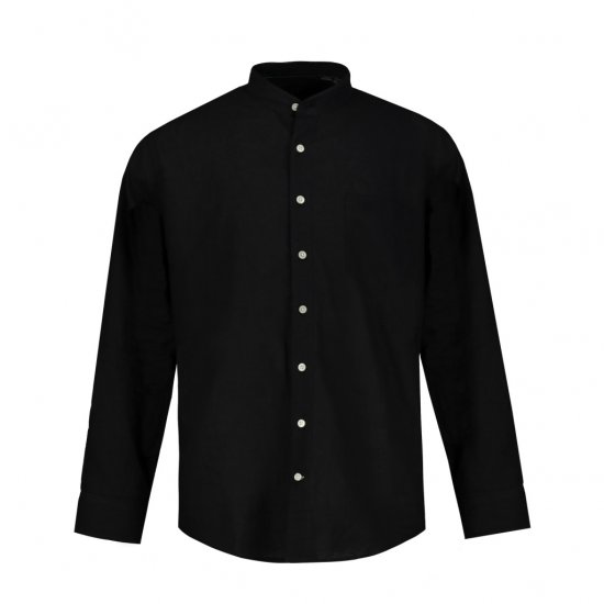 JP1880 Shirt Linen Blend Long Sleeve Black TALL - TALL-velikosti - TALL-velikosti