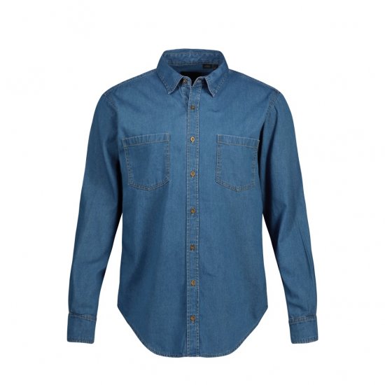 JP1880 Shirt Denim Long Sleeve Blue TALL - TALL-velikosti - TALL-velikosti
