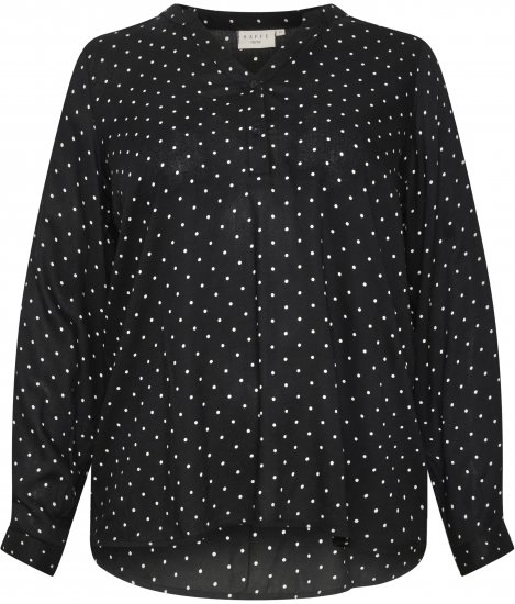 Kaffe Curve Joy Halenka Černá/Bílá Puntíkovaná - Halenky & tuniky - 