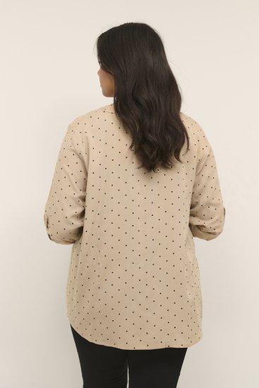 Kaffe Curve Joy Halenka Nomad/Černá Puntíkovaná - Halenky & tuniky - 