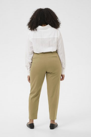 Kaffe Curve Leana Chino Kalhoty 7/8 Zkamenělý Dub - Džíny & Kalhoty ve Velkých Velikostech – Plus Size - 