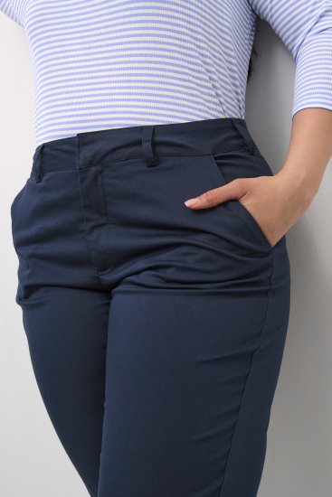 Kaffe Curve Leana Chino Kalhoty 7/8 Půlnoční Námořnická Modrá - Džíny & Kalhoty ve Velkých Velikostech – Plus Size - 