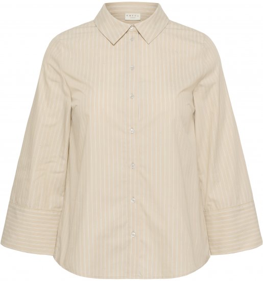 Kaffe Curve Josa Shirt Feather Grey Stripe - Košile - 