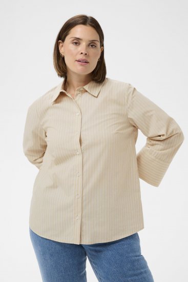Kaffe Curve Josa Shirt Feather Grey Stripe - Košile - 