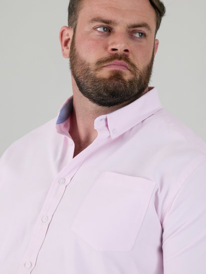 D555 Richard Oxford Košile S Dlouhým Rukávem TALL Růžová - TALL košile - 