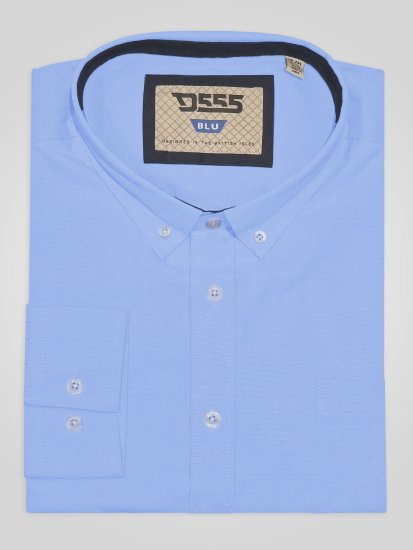 D555 Richard Oxford Košile S Dlouhým Rukávem TALL Nebesky Modrá - TALL košile - 
