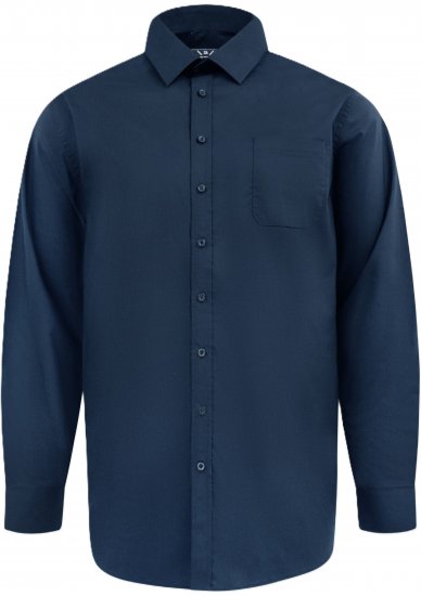 D555 Oliver Skvrnám Odolná Nežehlivá Strečová Košile S Dlouhým Rukávem Tmavě Modrá - Košile - Košile 2XL-10XL